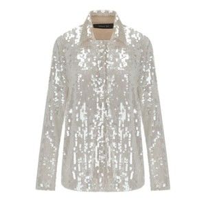 Federica Tosi Champagne Sequins Shirt - NWT